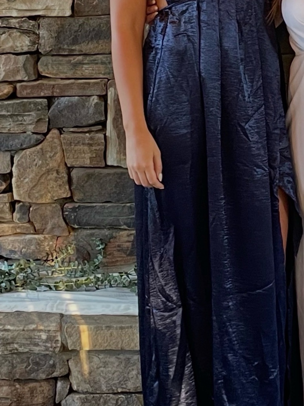 Lulu's Midnight Navy Satin Maxi Dress